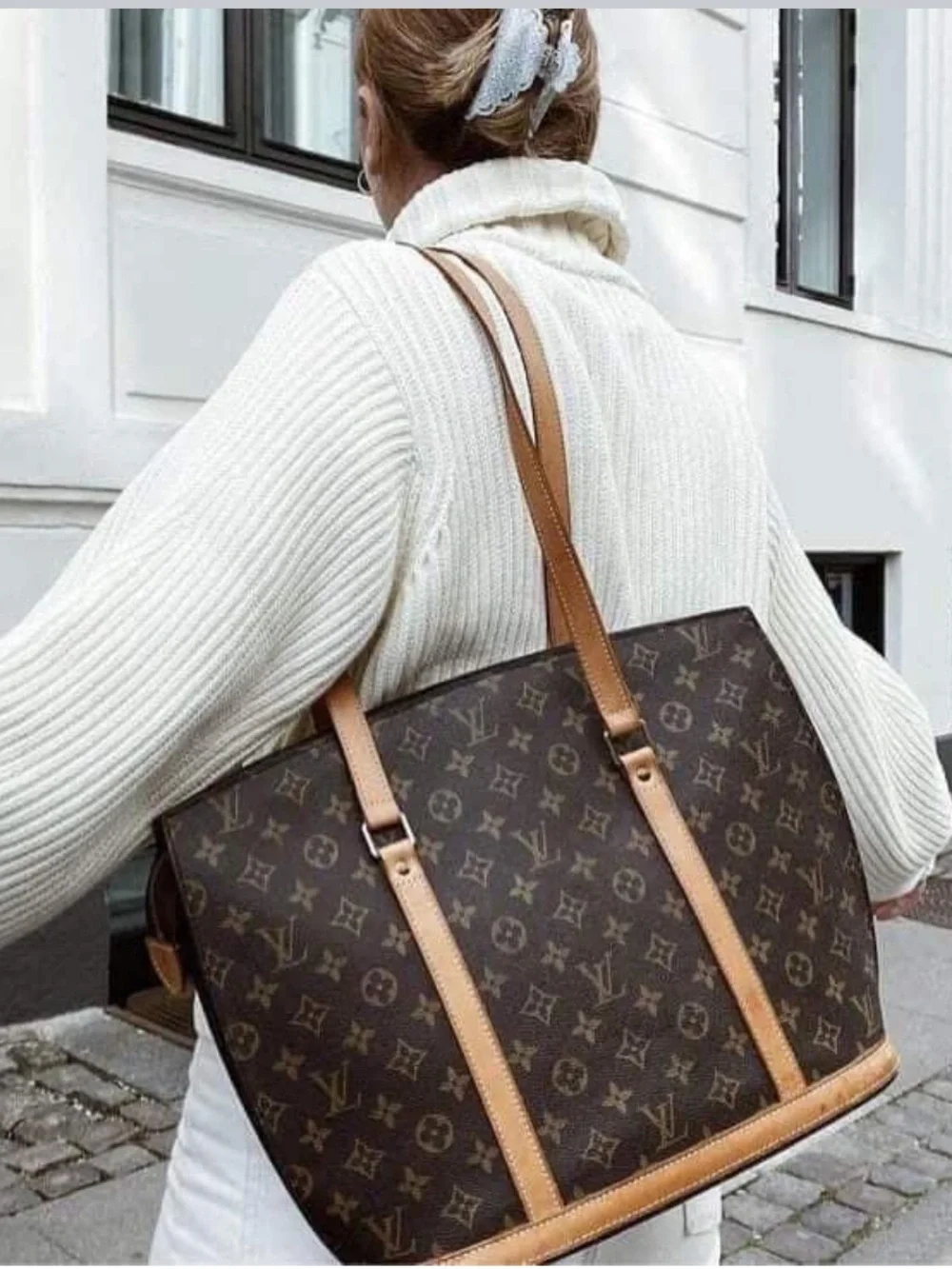 Authentic Louis Vuitton Babylone tote bag M51102 brown monogram LV canvas